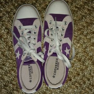 Converse Leather Suede Purple Sneakers Size 8